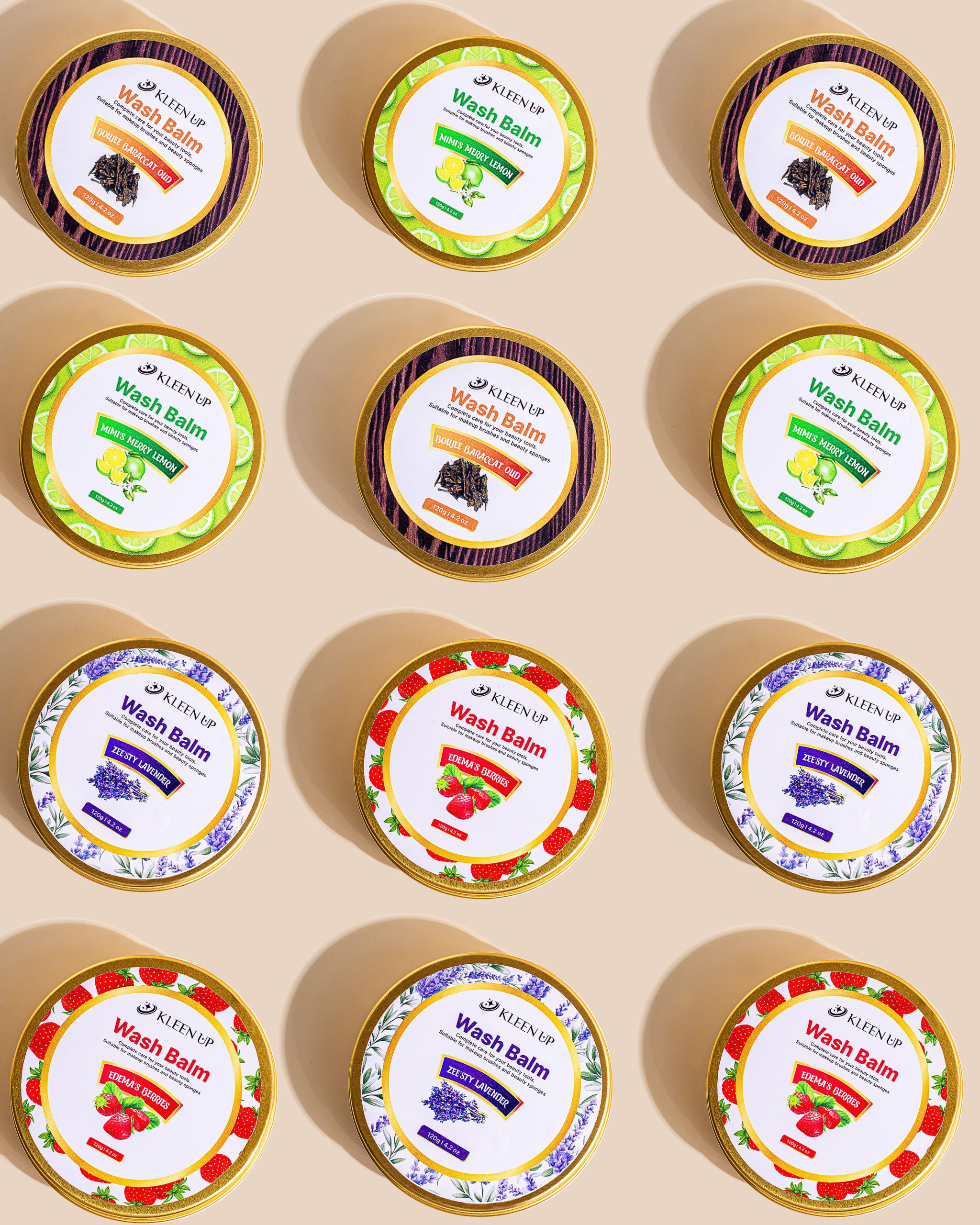 Makeup brush and sponge wash balm